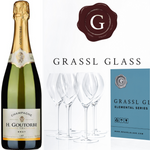 Grassl Champagne Flute 6-Pack & Bottle of Champagne
